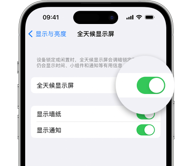 亳州苹果15预约维修分享iPhone15如何设置全天候显示屏幕可见 