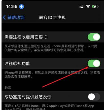 亳州苹果14维修网点分享iPhone14注视感知功能有什么用 